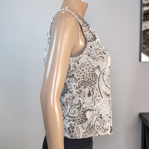 💠Xscape By Joanna Chen Formal Sleeveless Top Womens Size Large Embellished Gold - Picture 8 of 9